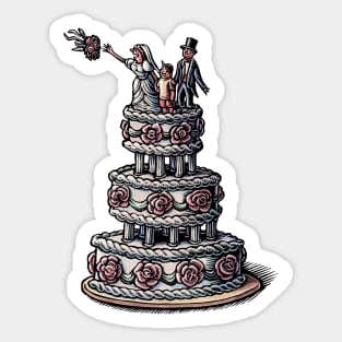 Family Wedding Cake Sticker